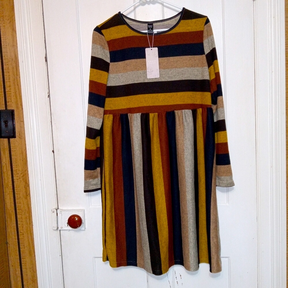 Emery Rose NWT Multicolor Striped Longsleeve Knit Dress size M
